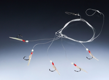 BALZER Norwegensystem mit Circle Haken echte Fischhaut Dorsch Seelachs Makrele